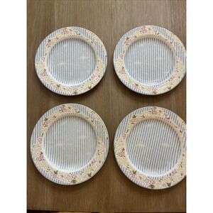 Guess Home Collection Decoupage Salad Plate Lot Of 4 8" VTG Cottagecore 1999